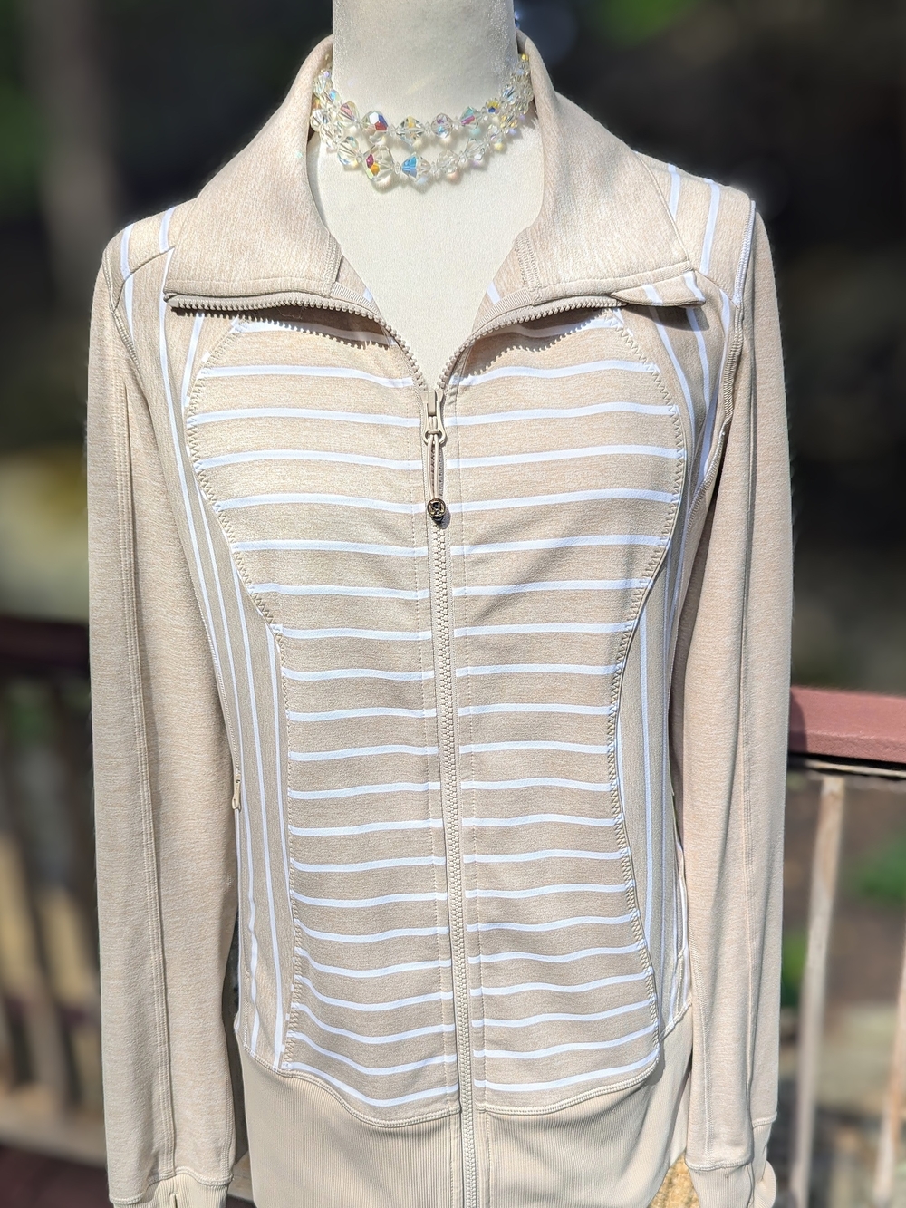 lululemon athletica Nice Asana Jacket — Heathered Cashew White